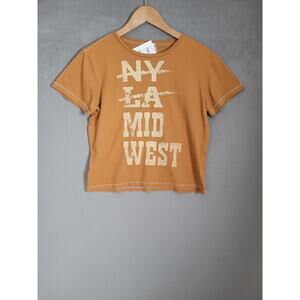 Girls Goodie Two Sleeves Midwest Is Best T-Shirt Cropped Size Large